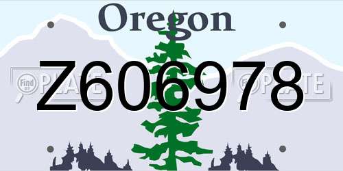 Z606978 Oregon License Plate