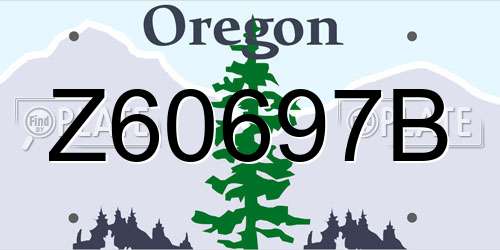 Z60697B Oregon License Plate