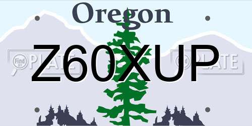 Z60XUP Oregon License Plate