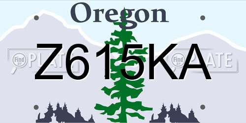 Z615KA Oregon License Plate