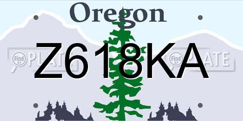 Z618KA Oregon License Plate