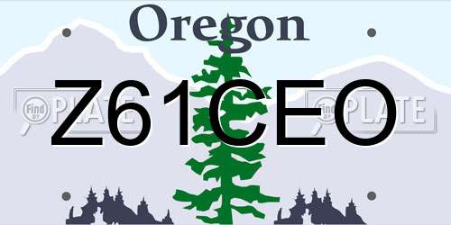Z61CEO Oregon License Plate