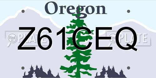 Z61CEQ Oregon License Plate