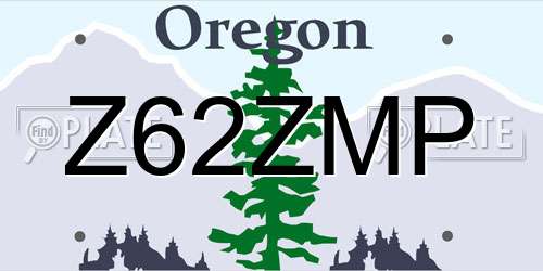 Z62ZMP Oregon License Plate