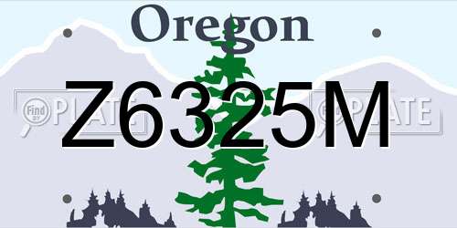 Z6325M Oregon License Plate