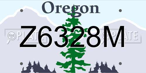 Z6328M Oregon License Plate