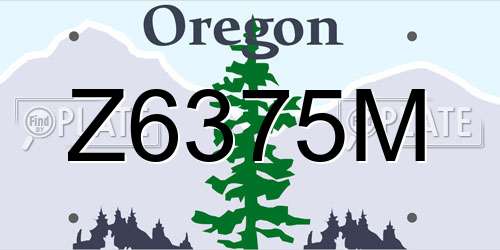 Z6375M Oregon License Plate