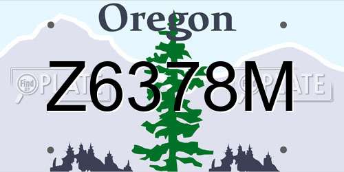 Z6378M Oregon License Plate