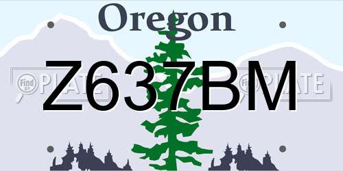 Z637BM Oregon License Plate