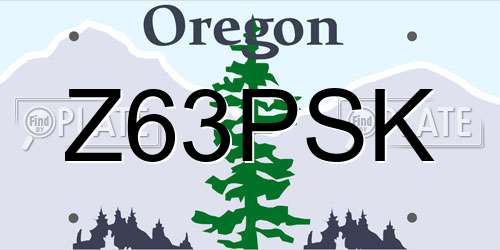 Z63PSK Oregon License Plate