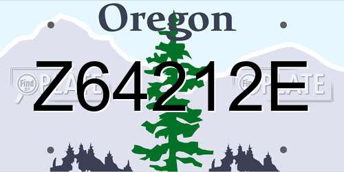 Z64212E Oregon License Plate