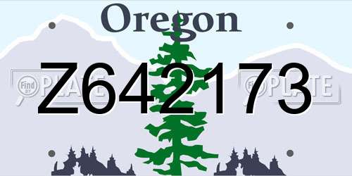 Z642173 Oregon License Plate