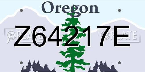 Z64217E Oregon License Plate