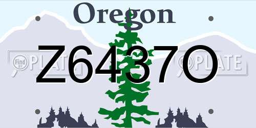 Z6437O Oregon License Plate
