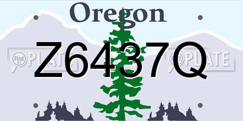 Z6437Q Oregon License Plate