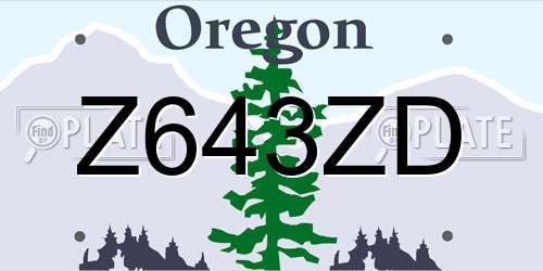 Z643ZD Oregon License Plate