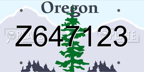 Z647123 Oregon License Plate