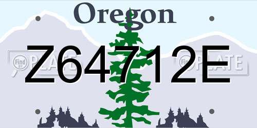 Z64712E Oregon License Plate