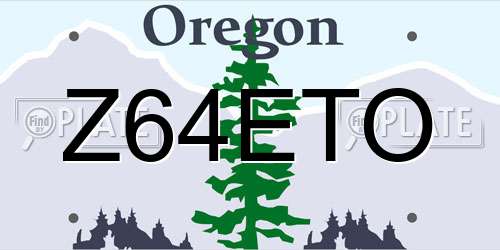 Z64ETO Oregon License Plate