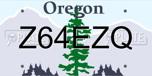 Z64EZQ Oregon License Plate
