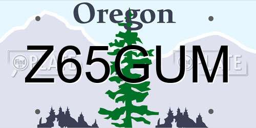 Z65GUM Oregon License Plate