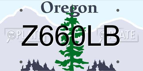 Z660LB Oregon License Plate