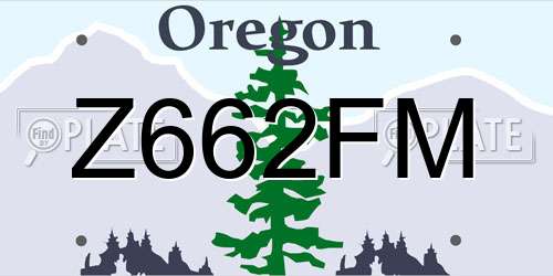Z662FM Oregon License Plate