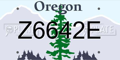 Z6642E Oregon License Plate