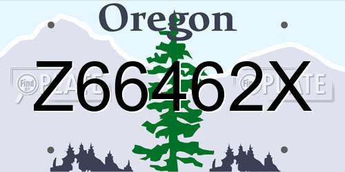 Z66462X Oregon License Plate