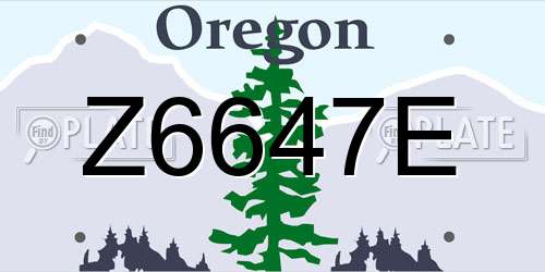 Z6647E Oregon License Plate
