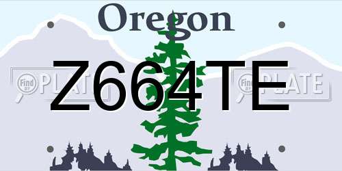 Z664TE Oregon License Plate