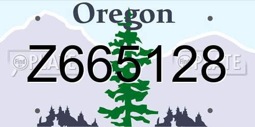 Z665128 Oregon License Plate