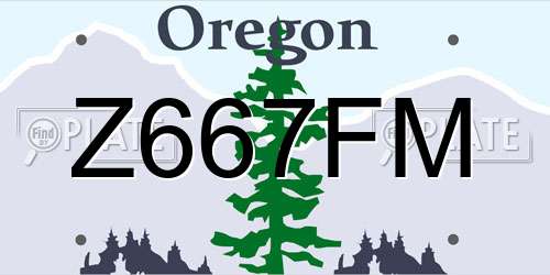 Z667FM Oregon License Plate