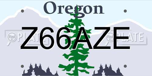 Z66AZE Oregon License Plate