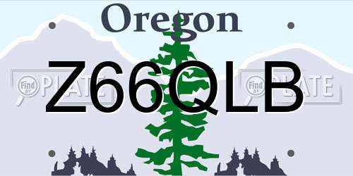 Z66QLB Oregon License Plate