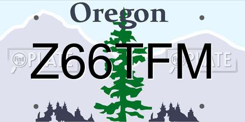 Z66TFM Oregon License Plate