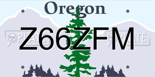 Z66ZFM Oregon License Plate