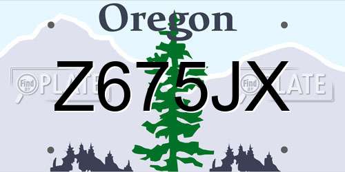 Z675JX Oregon License Plate