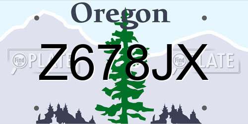 Z678JX Oregon License Plate
