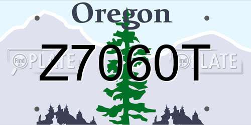 Z7060T Oregon License Plate