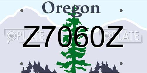 Z7060Z Oregon License Plate