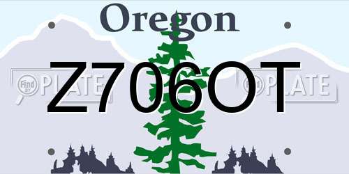 Z706OT Oregon License Plate