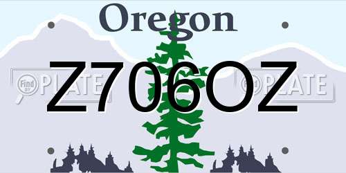 Z706OZ Oregon License Plate