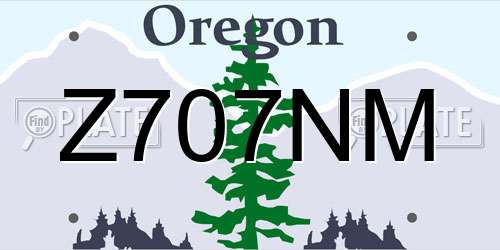 Z707NM Oregon License Plate