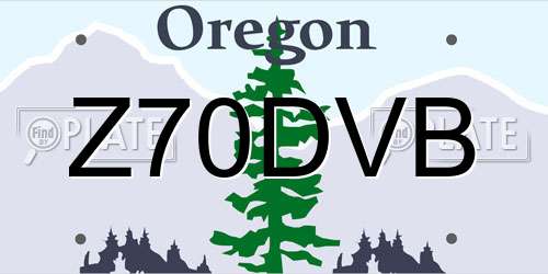 Z70DVB Oregon License Plate