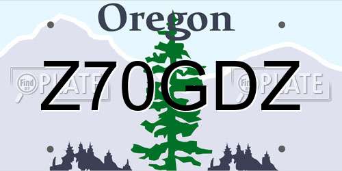 Z70GDZ Oregon License Plate