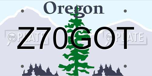 Z70GOT Oregon License Plate