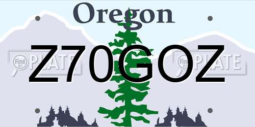 Z70GOZ Oregon License Plate