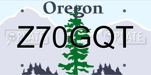 Z70GQT Oregon License Plate