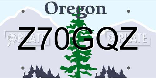 Z70GQZ Oregon License Plate